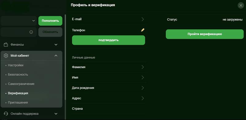 Поля для заполнения